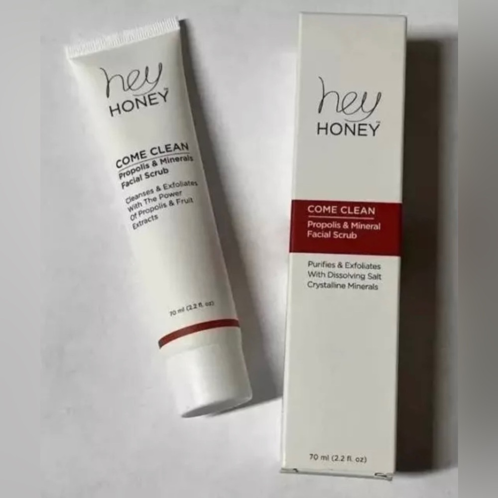 Hey Honey Come Clean Propolis & Minerals Facial Scrub Full Size 2.2 fl oz!.